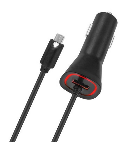 Wholesale  Rapid Dual Car Charger with 2.1amp Micro USB Power Port and LED Tip ForPhones S6 S5 S3 S4 Note2 Note3, HTC ONE, DNA and Other Smarphone