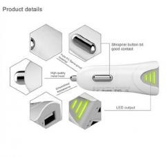 Wholesale Car Charger, Dual-Port Rapid USB Car Charger Cigarette Charger for iPhone, iPad, Nexus, HTC, Sony and Much More-White