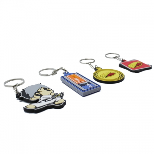 Promotion Metal and PVC Keychain With Custom Logo