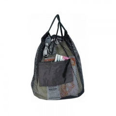 New Online Black Nylon Mesh Drawstring Bag