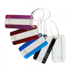 Wholesale Cheap Printed Aluminium Luggage Tag with Metal Rin