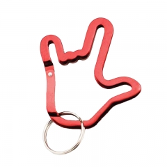 Hand Shaped Promotional Aluminum Key Chain Carabiner