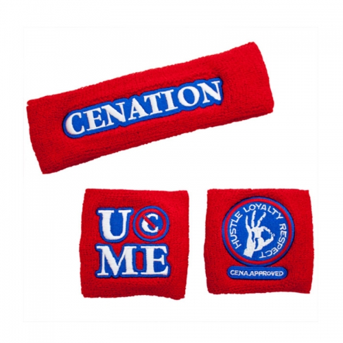 100% Cotton High Quality Sport Sweatband  for Promotiona Wristband with Embroidery Logo
