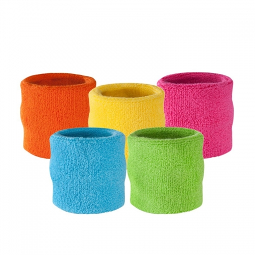 High Quality 2 Layers Solid Color Cotton Terry Cloth Towelling Sweatbands