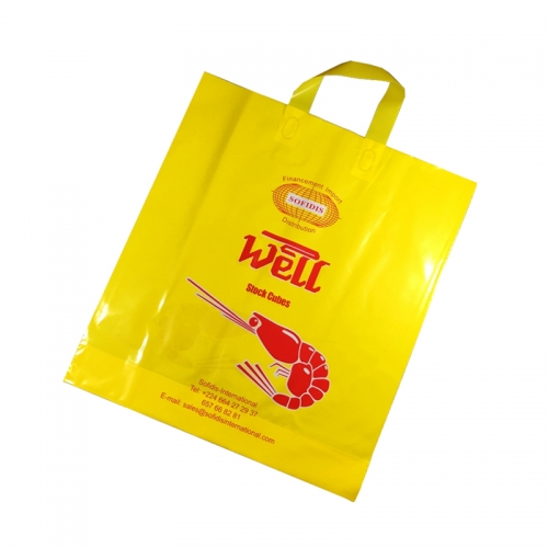 Cheap custom printed plastic bags Pouch Hole Handle bag