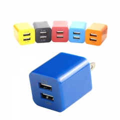 Promotional Custom Logo 2 Dual usb port 4.2A USB home Charger/wall charger