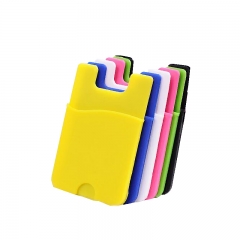 Card wallet Smartphone Cell Phone Pouch 3M Stickable Silicon Side Open Pouch Smart Wallet Card Money Holder
