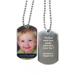 Wholesales Promotion Aluminum Dog Tag with Laser Engraving and Baby Picture