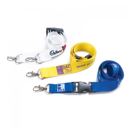 Wholesale Customized  Various Colors Shining Silk-screen Printing Polyester Lanyard for Company