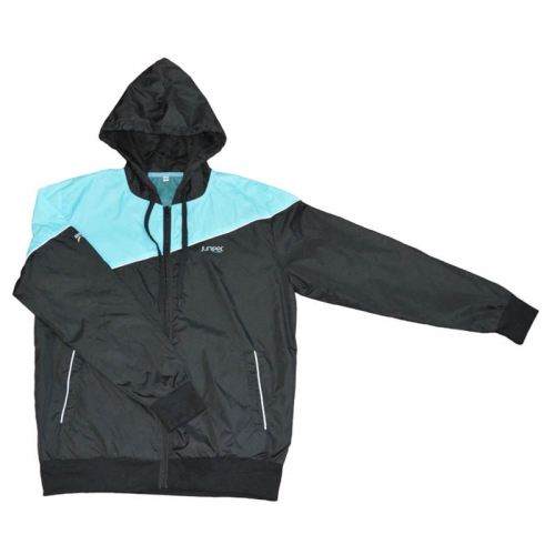 Custom colors jacket , blue and black polyester windbreaker jacket