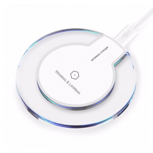 Cheap Crystal Round Qi Wireless Charger for Cell Phone with Quick charging