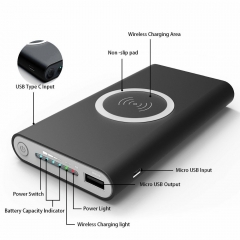 New arrival Good Quanlity Wireless Charger Power Bank 10000mah with Large Capacity